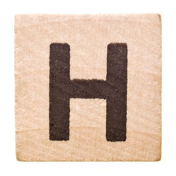 Block with Letter H isolated on white background