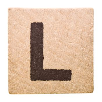 Block with Letter L isolated on white background