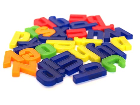 English alphabet letters in plastic toy characters