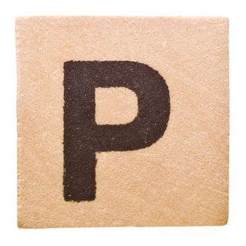 Block with Letter P isolated on white background