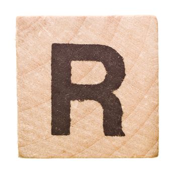 Block with Letter R isolated on white background