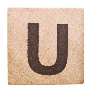 Block with Letter U isolated on white background