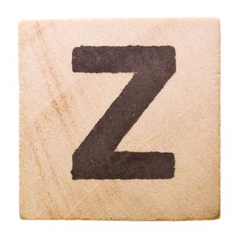 Block with Letter Z isolated on white background