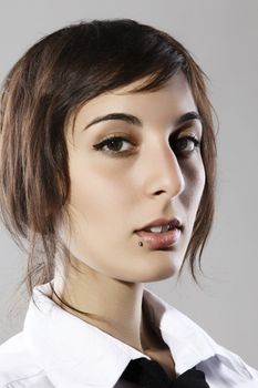 Closeup Portrait Of A Pretty Modern Young Woman