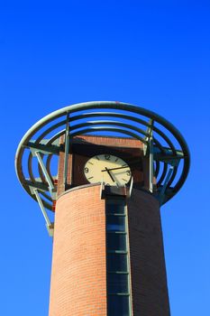 Close up of a clock tower.
