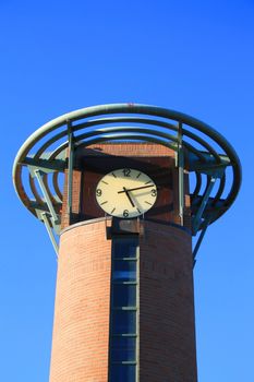 Close up of a clock tower.
