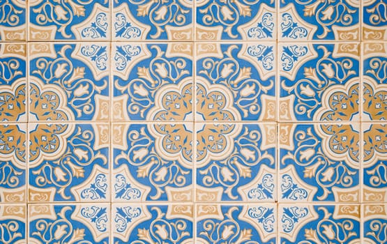 Detail of Portuguese glazed tiles.