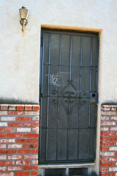 Close up of an entrance of a building.
