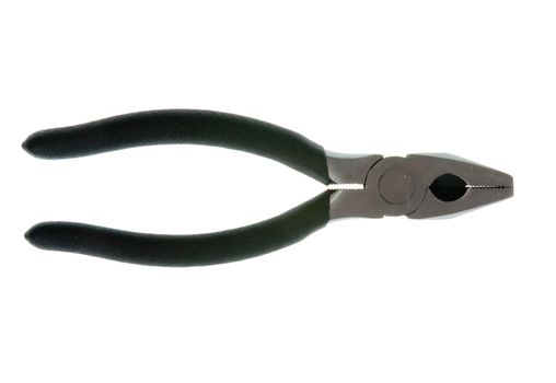 Black plier isolated on white background.