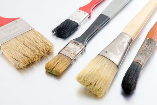 Paintbrushes isolated on white background.