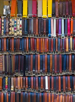 Belt booth on market in Firenze / Italy
