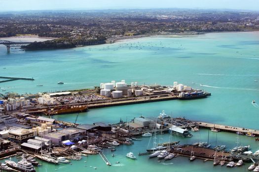 Yachts at Auckland harbour. New Zealand