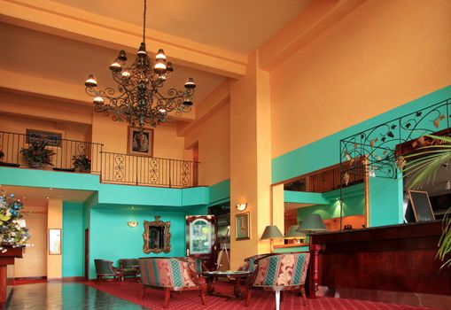 Interior of hotel with beautiful furniture
