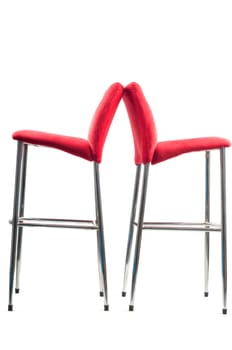 Shot of stylish modern red bar stool