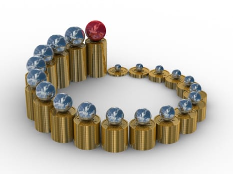 diagram of growth. 3D image. Isolated illustration