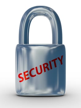 lock on a white background. Isolated 3D image