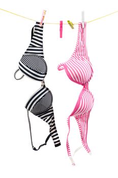 Shot of two bras isolated on white