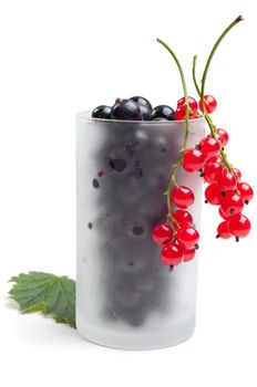 Shot of fresh red currant, healthy eating