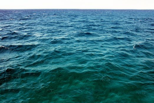 natural greenish blue seawater surface of Red Sea