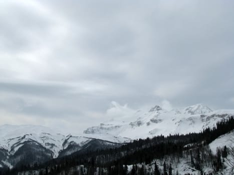 mountains; the main Caucasian ridge
