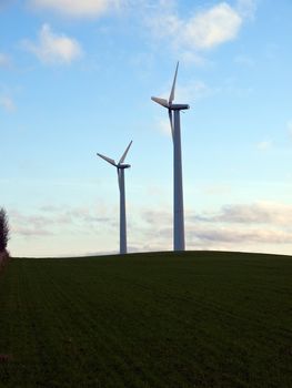 Environmental friendly alternative energy by modern wind turbines