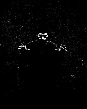Sinister male figure at night, for Halloween or criminality concepts.