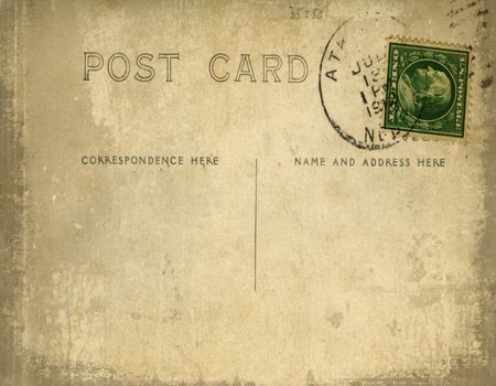 Vintage postcard with grungy background effect