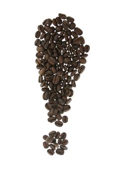 Coffe Exclamation mark isolated on white background