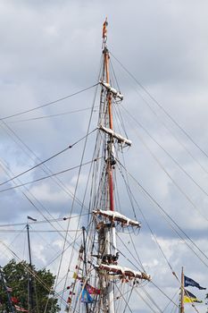 SAIL AMSTERDAM 2010 -IJMUIDEN, THE NETHERLANDS - AUGUST 2010: Sail 2010 starts with the spectaculair Sail-in Parade.  50 Tall ships and more than 500 of  naval ships, replicas and yachts sail in convoy through the North Sea Canal from IJmuiden to Amsterdam. Thousands of private boats accompany the fleet and more than 300.000 visitors watch the parade from the banks. August 19, 2010, IJmuiden, the Netherlands