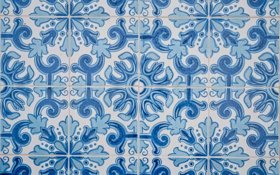 Detail of Portuguese glazed tiles.