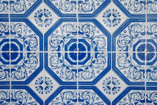 Detail of Portuguese glazed tiles.