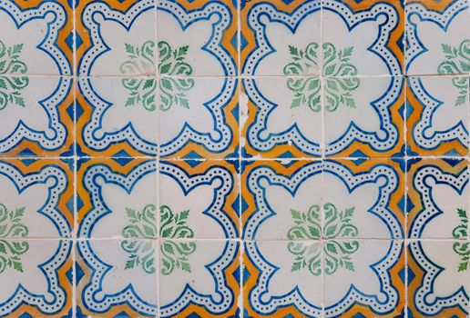 Detail of Portuguese glazed tiles.