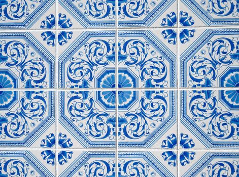 Detail of Portuguese glazed tiles.