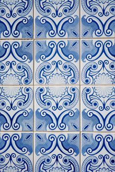 Detail of Portuguese glazed tiles.