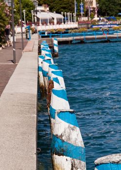 Dock at Gardone on Lake Garda Italy