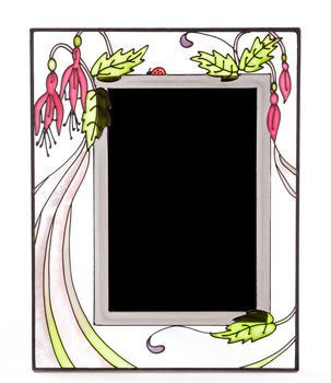 Isolated colored glass picture frame ready for insertion of image
