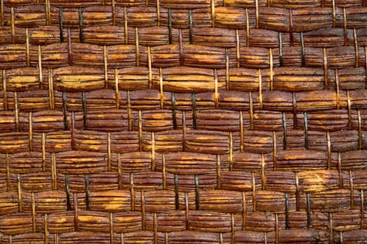 Brown braiding straw background photographing close up