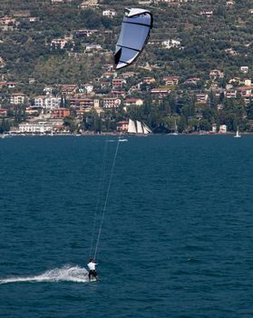 Lake Garda is famous for parasurfing because of the many winds over the water