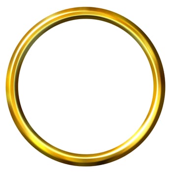 3d golden ring isolated in white