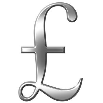 3d silver pound symbol isolated in white