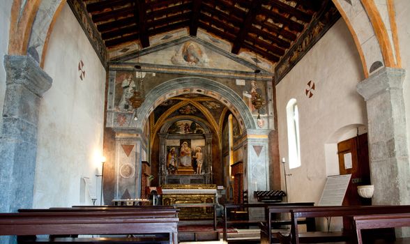Ancient church in Limone on Lake Garda