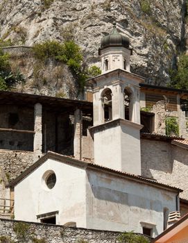 Old church on hillside above Limone on Lake Garda Italy