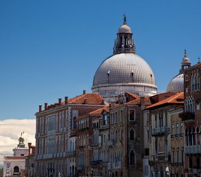 Dome of Santa Maria Salute in Venice seen from Grand Canal