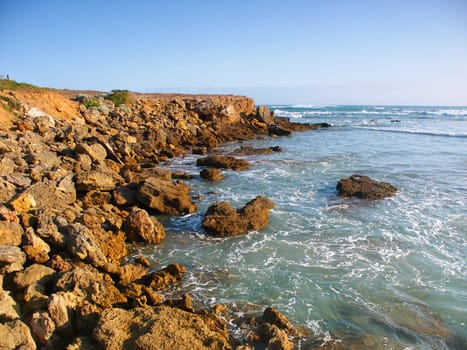 The rocky coastline of southern Australia near Warrnambool, Victoria.