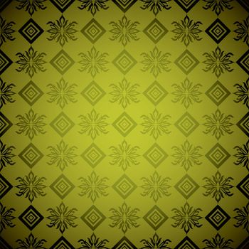 Seamless wallpaper design that seamlessly repeats in gold