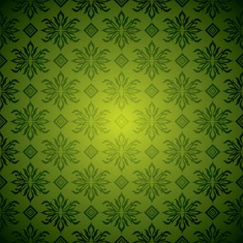 Green and yellow seamless wallpaper design with no join