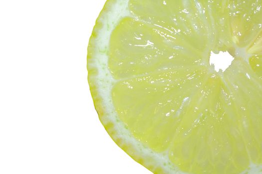 lemon slice close up, isolated