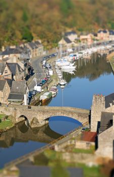 Postprocessed photo of le port de Dinan on the river La Rance, Brittany, France