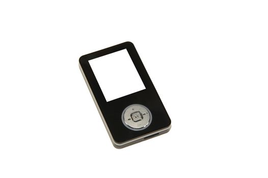 Black mp3 player with blank screen