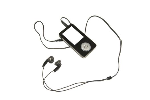 Black mp3 player with blank screen